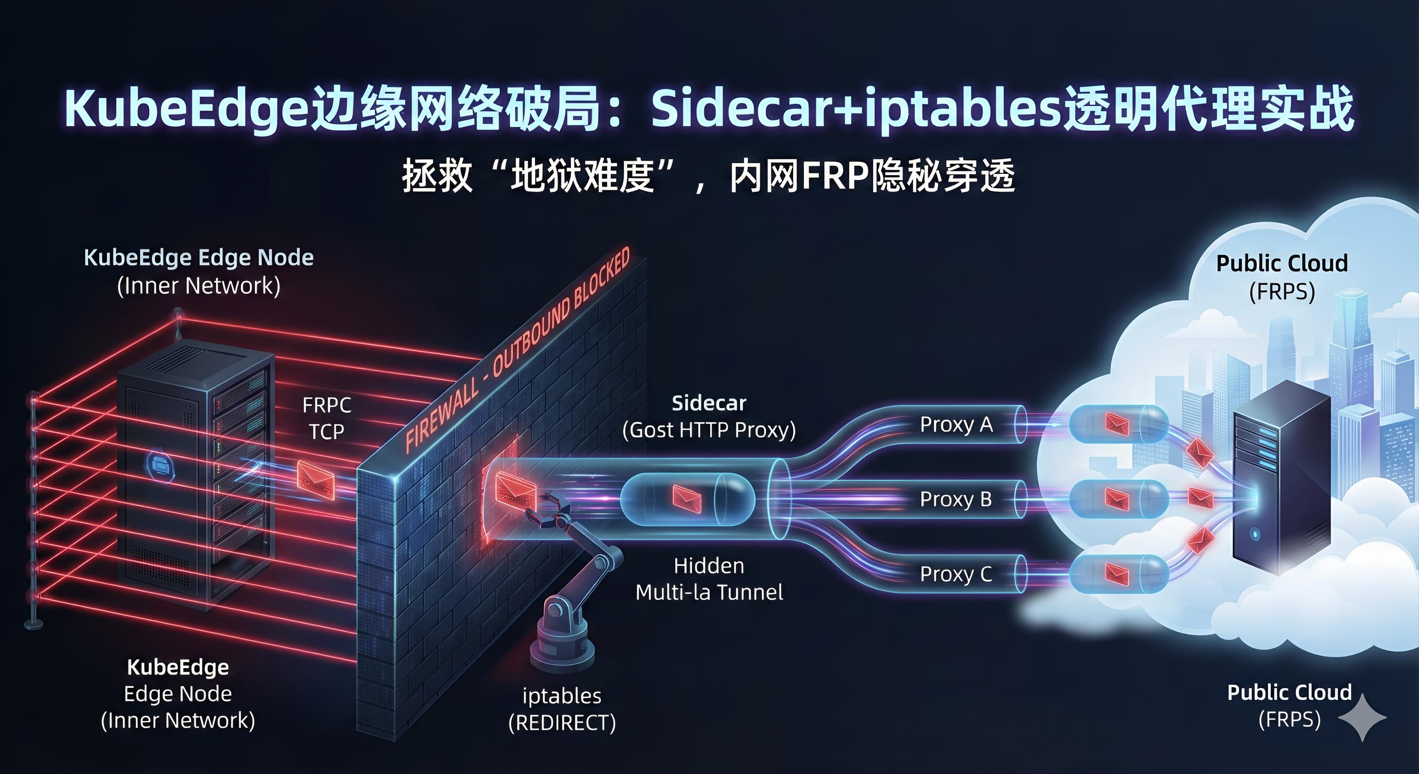 KubeEdge 边缘实战：给 Pod 穿上“隐形斗篷”——基于 Sidecar 的透明代理 FRP 穿透方案